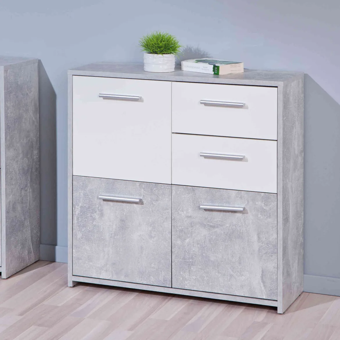 Commode 3 portes 2 tiroirs en bois - CO12053-1