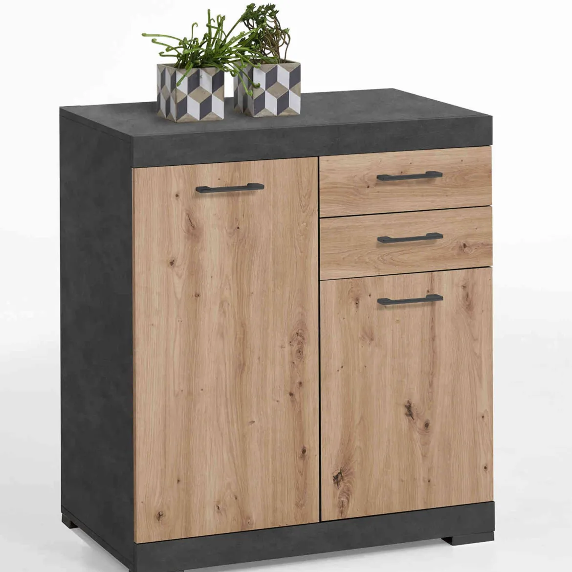 Commode 2 portes 2 tiroirs en bois - CO13003
