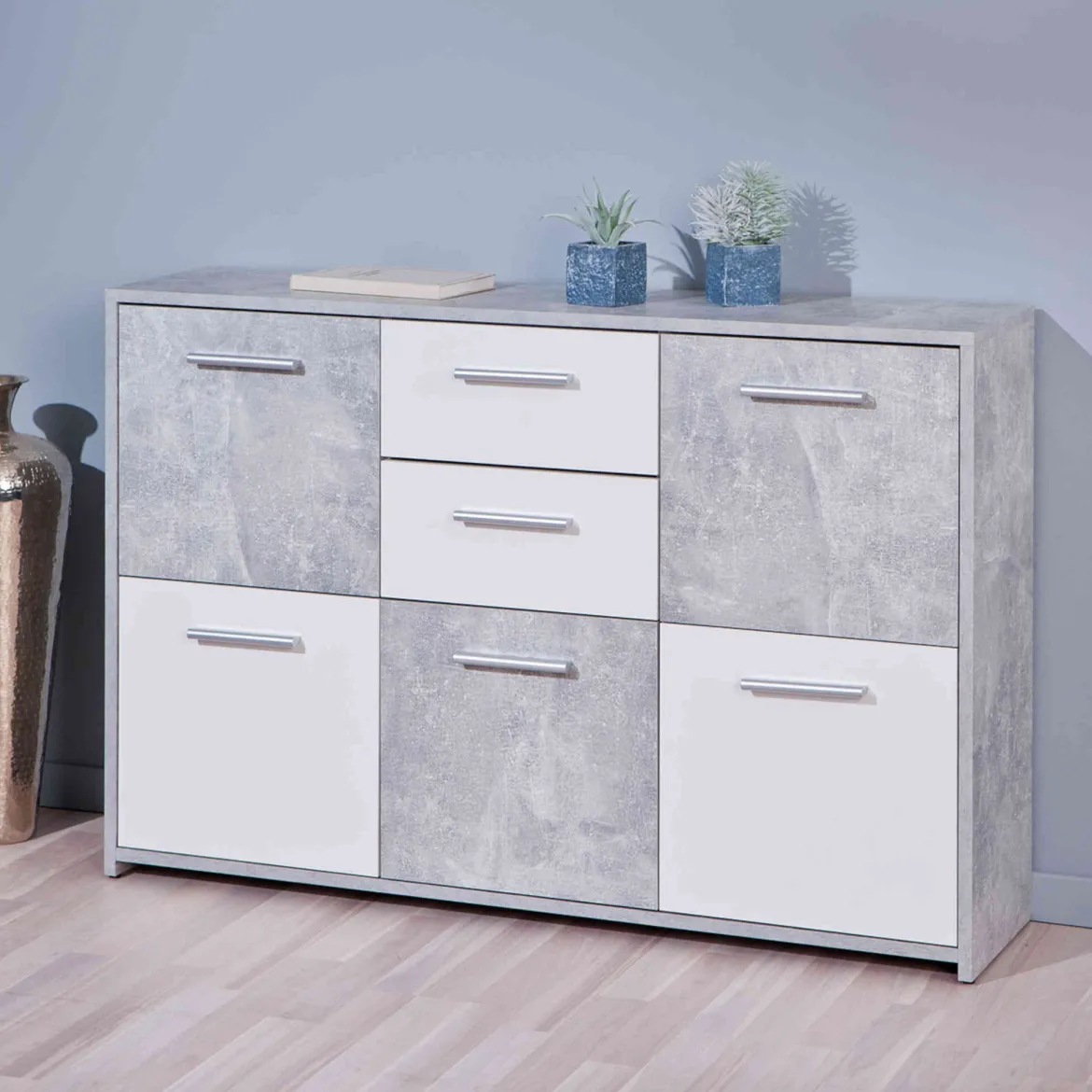 Commode 4 portes 2 tiroirs en bois - CO12053-3