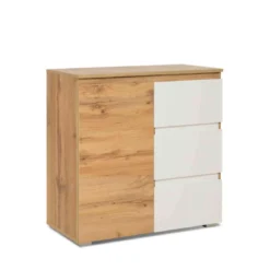 Commode 1 porte 3 tiroirs en bois - CO7020