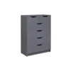Commode 6 rangements en bois gris anthracite - CO12098