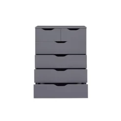 Commode 6 rangements en bois gris anthracite - CO12098