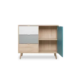 Commode scandinave 3 tiroirs 1 porte multicolore CO7001