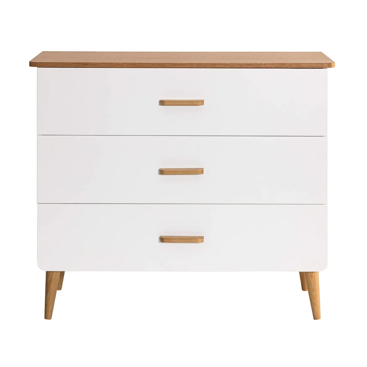 Commode SMOOTHCLOUD en bois naturel et blanc