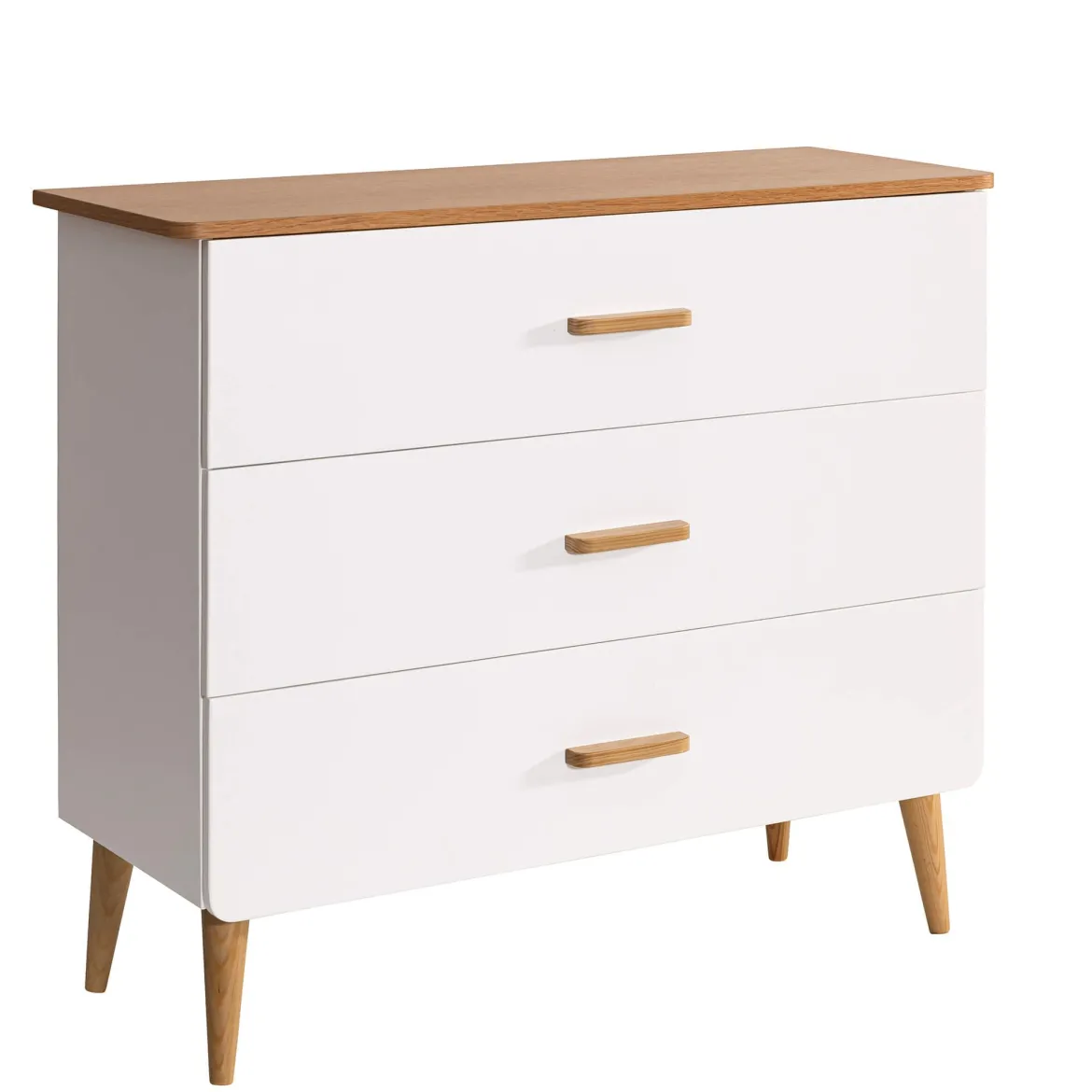 Commode SMOOTHCLOUD en bois naturel et blanc