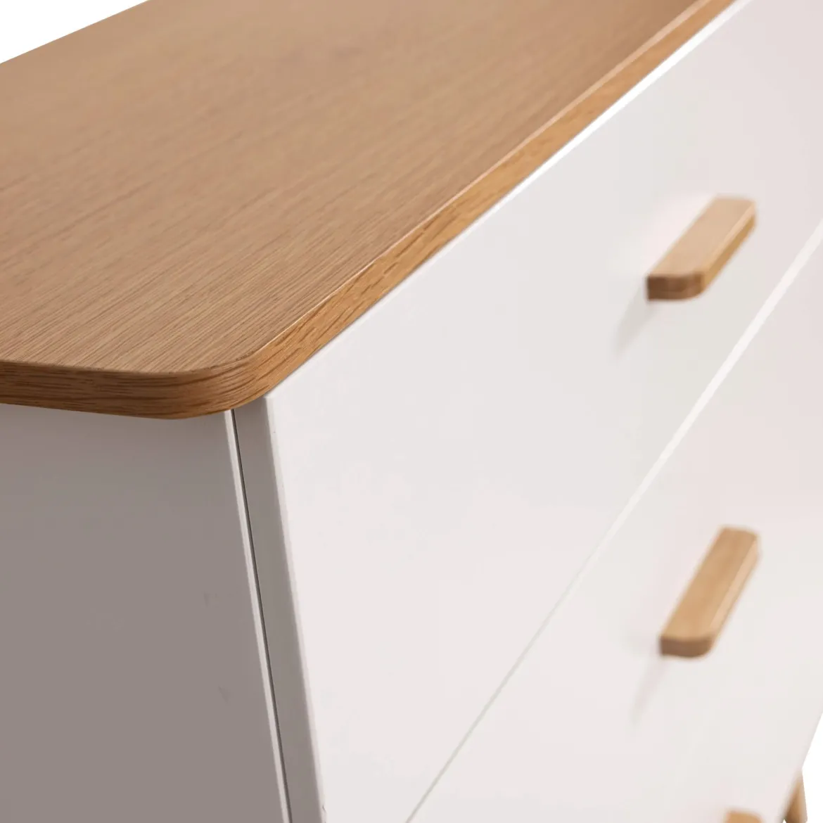 Commode SMOOTHCLOUD en bois naturel et blanc