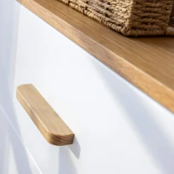 Commode SMOOTHCLOUD en bois naturel et blanc