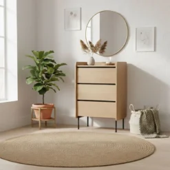 Commode 3 tiroirs avec pieds en métal noir - CO0081