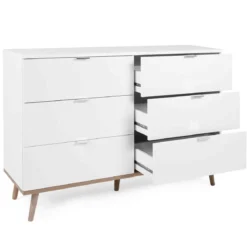 Commode 6 tiroirs blanc - CO7781-2