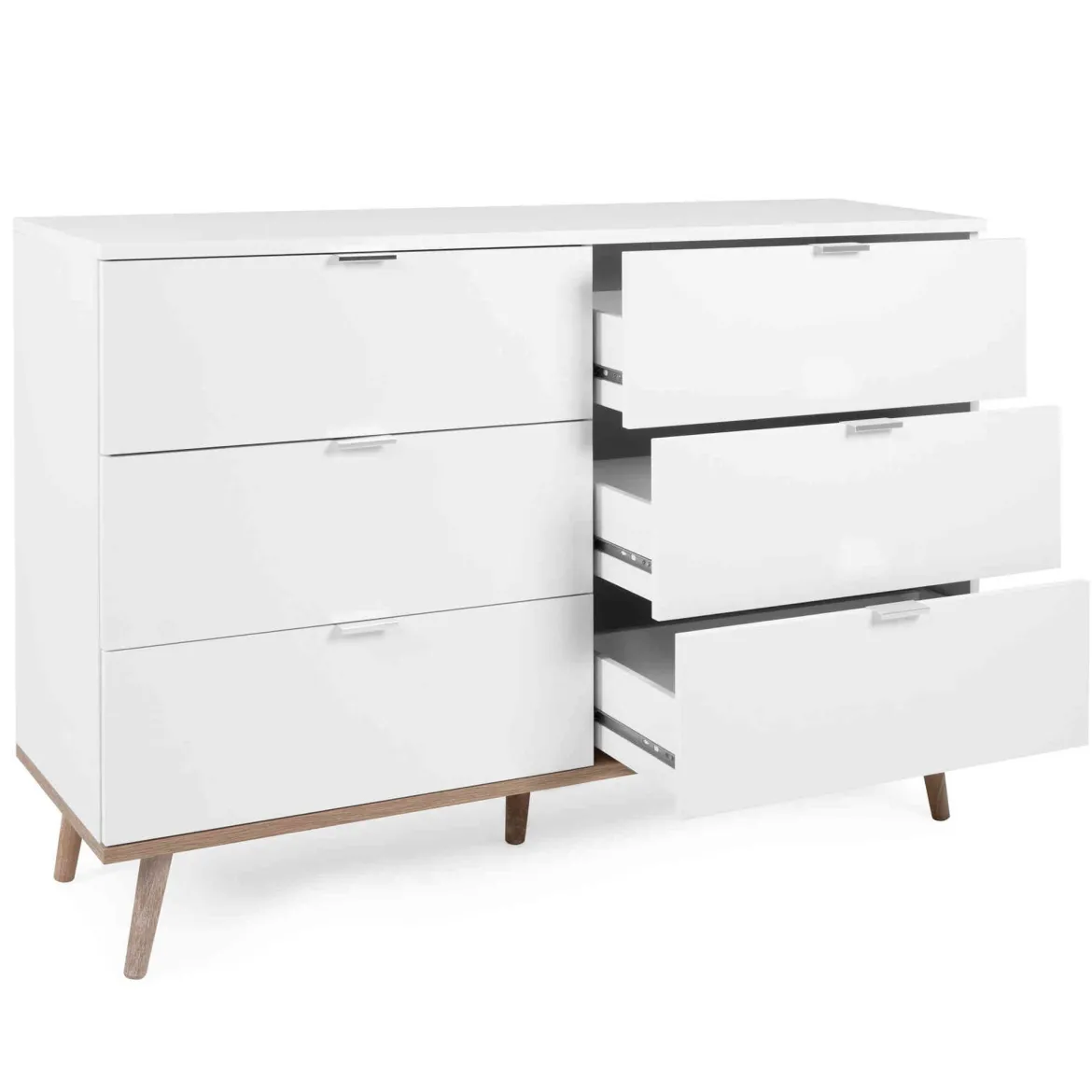 Commode 6 tiroirs blanc - CO7781-2
