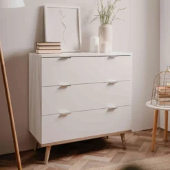 Commode 3 tiroirs blanc - CO7781-1