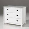 Commode 3 tiroirs en bois blanc CO2001