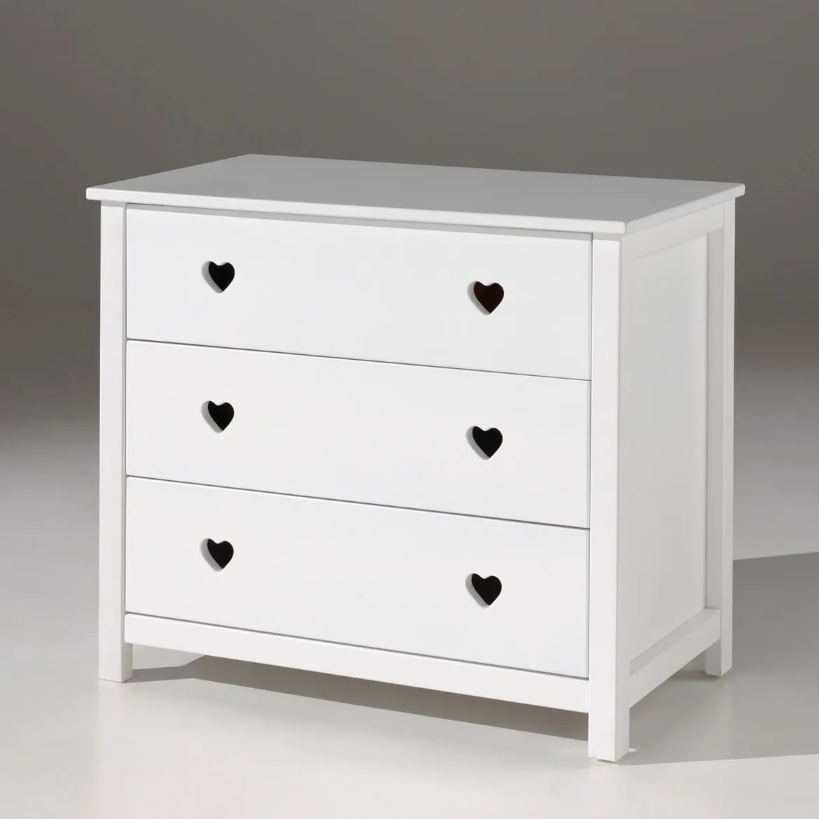 Commode 3 tiroirs en bois blanc CO2001