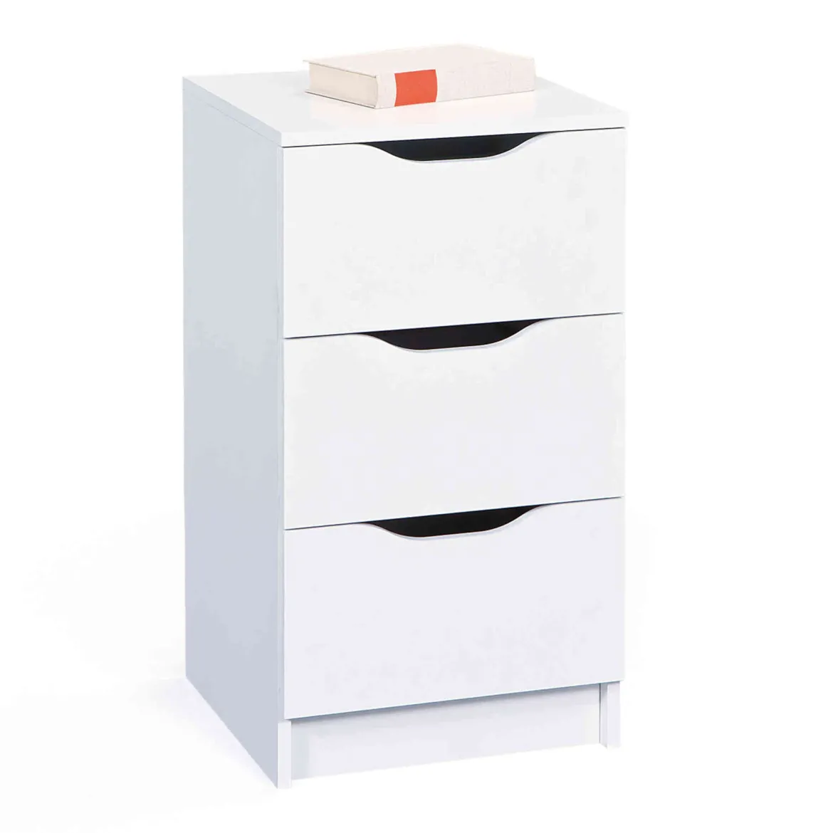 Commode 3 tiroirs en bois blanc - CO12052-2
