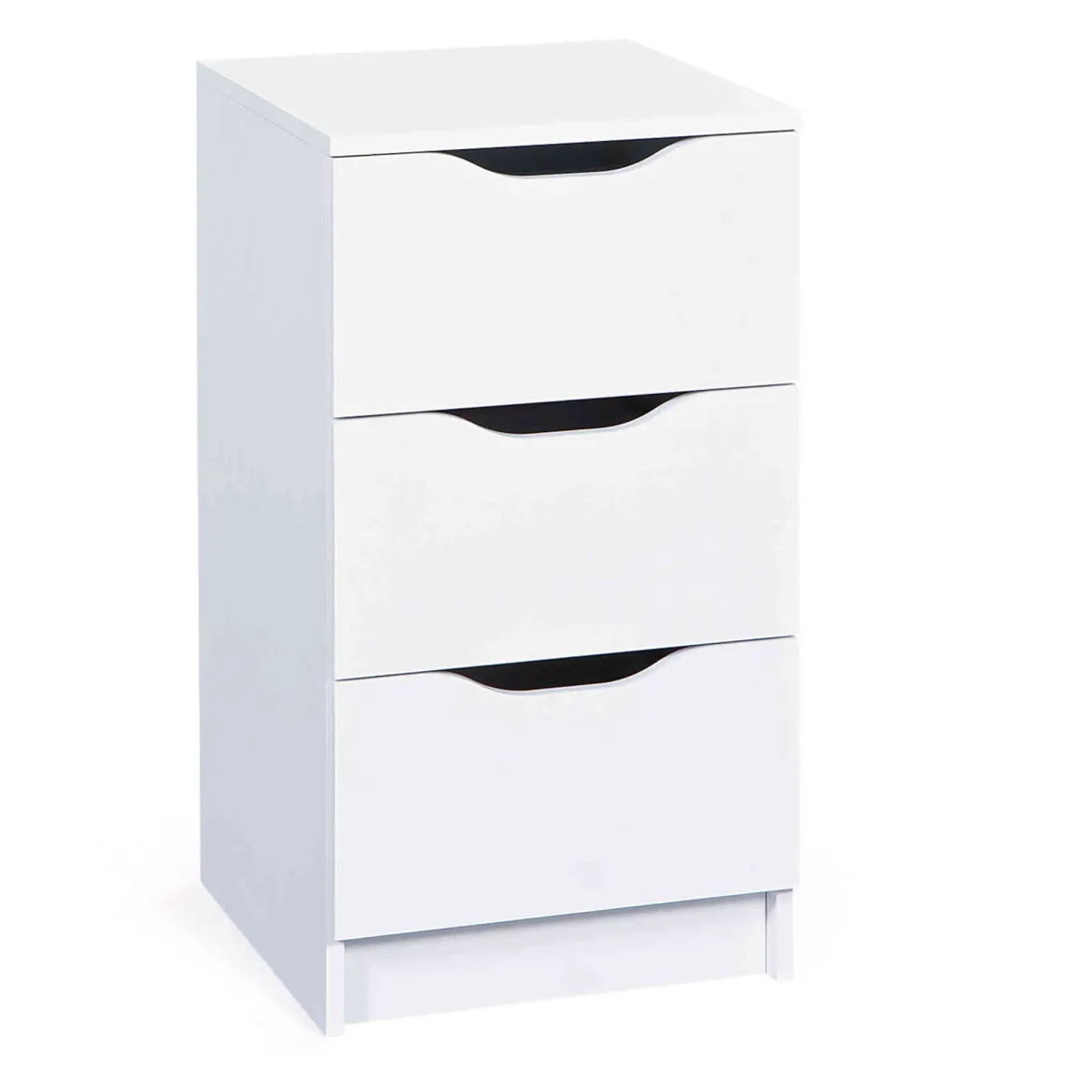 Commode 3 tiroirs en bois blanc - CO12052-2