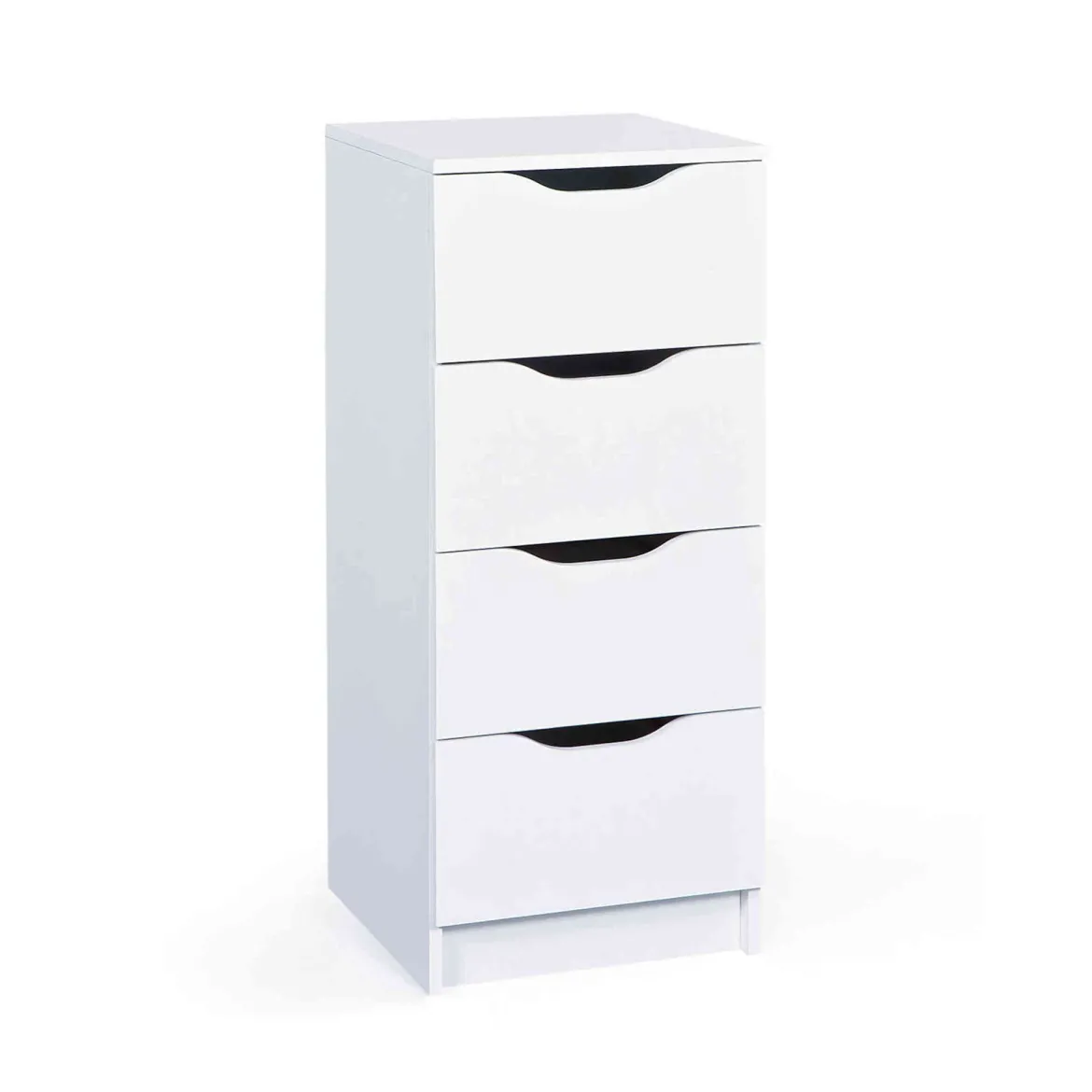 Commode 4 tiroirs en bois blanc - CO12052-3