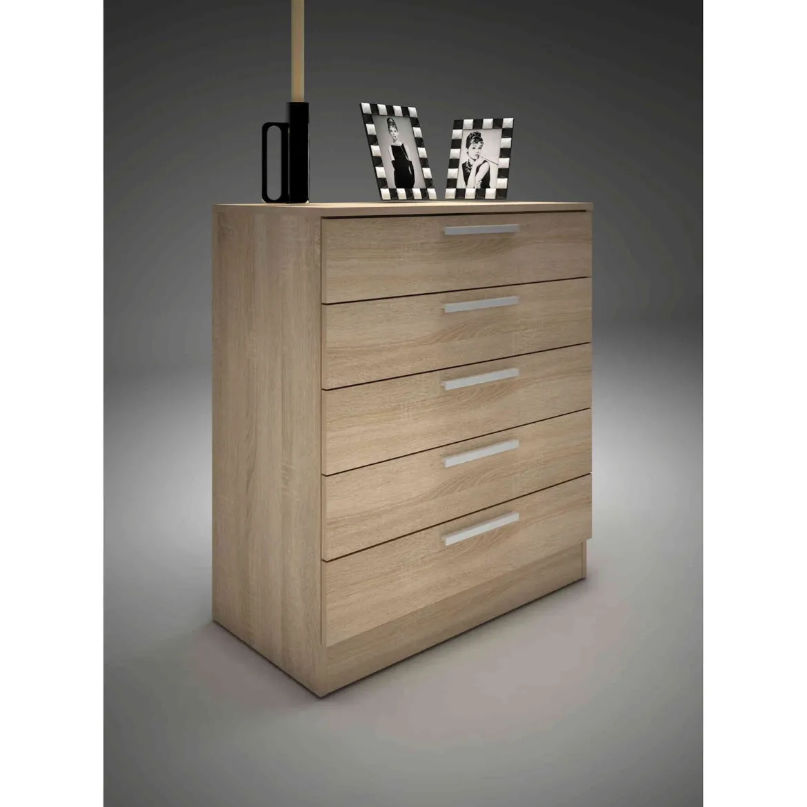 Commode 5 tiroirs en bois - CO9022