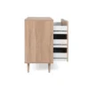 Commode 3 tiroirs en rafia imitation chêne sonoma imprimé cannage - CO7073-2
