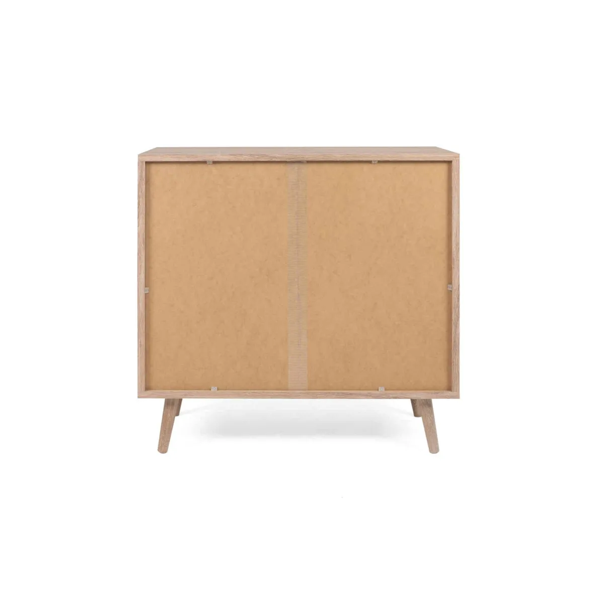 Commode 3 tiroirs en rafia imitation chêne sonoma imprimé cannage - CO7073-2
