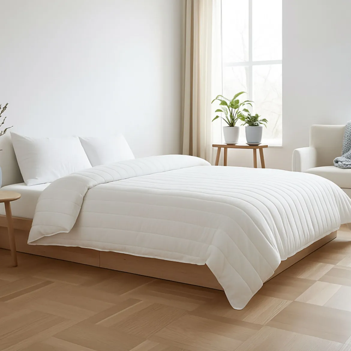 Couette mi-saison anti-punaises et anti-insectes enveloppe microfibre 350g