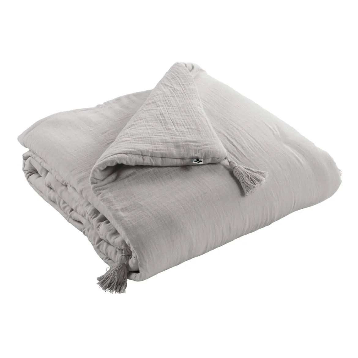 Couvre-lit double gaze de coton gris