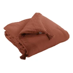 Couvre-lit double gaze de coton orange