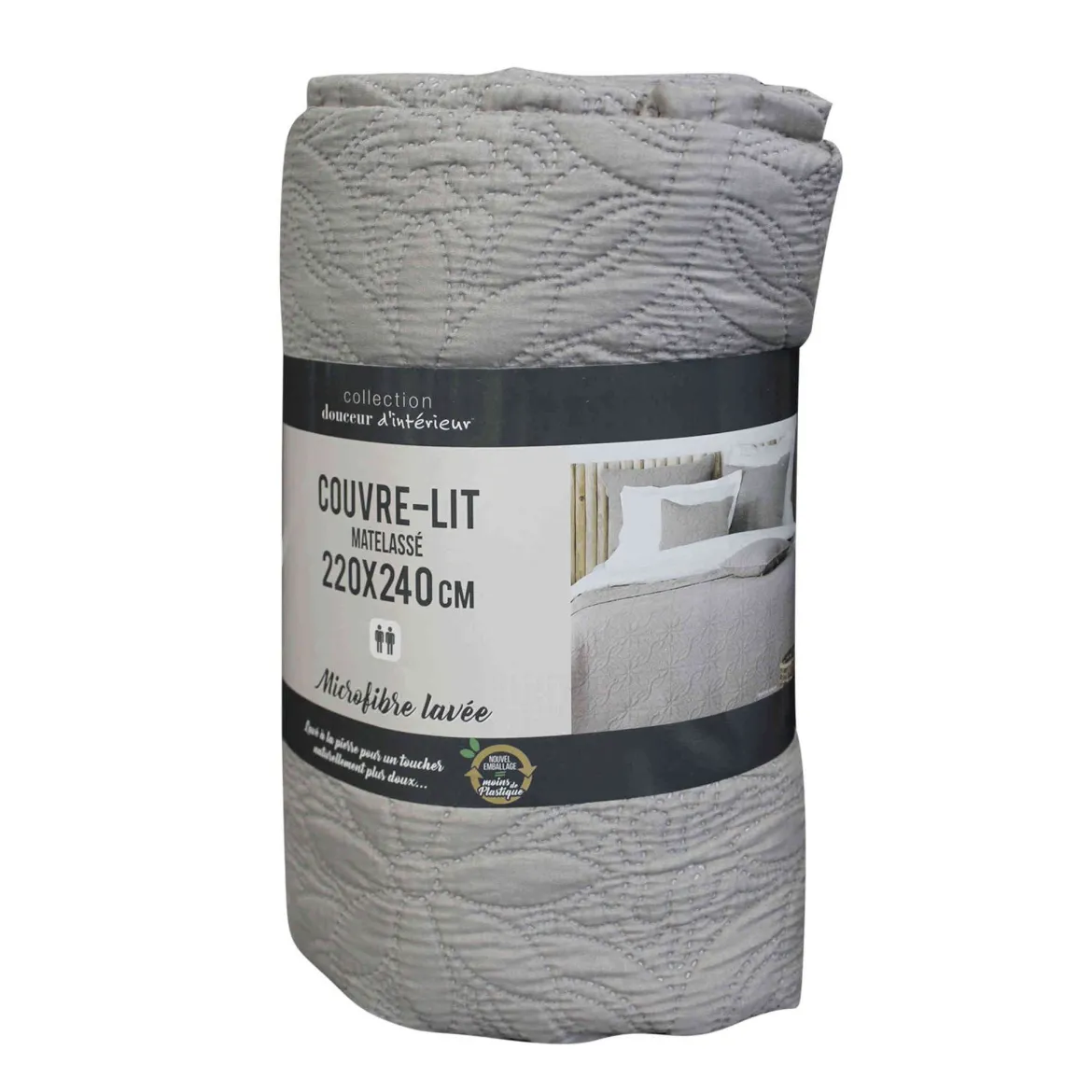 Couvre-lit microfibre lavée matelassé Florette 240x220 cm