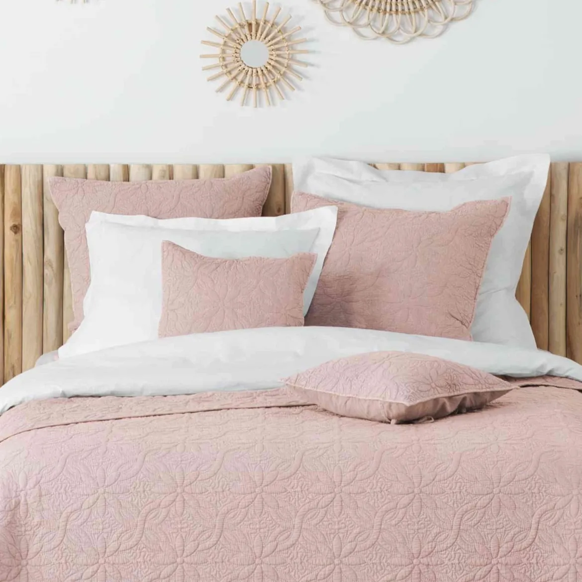 Couvre-lit microfibre lavée matelassé Florette 240x220 cm