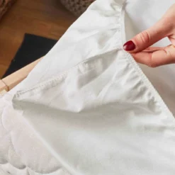 Drap housse bébé + alèse 2 en 1 coton imperméable blanc