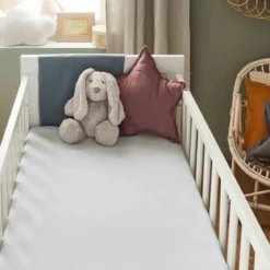 Drap housse bébé + alèse 2 en 1 coton imperméable gris