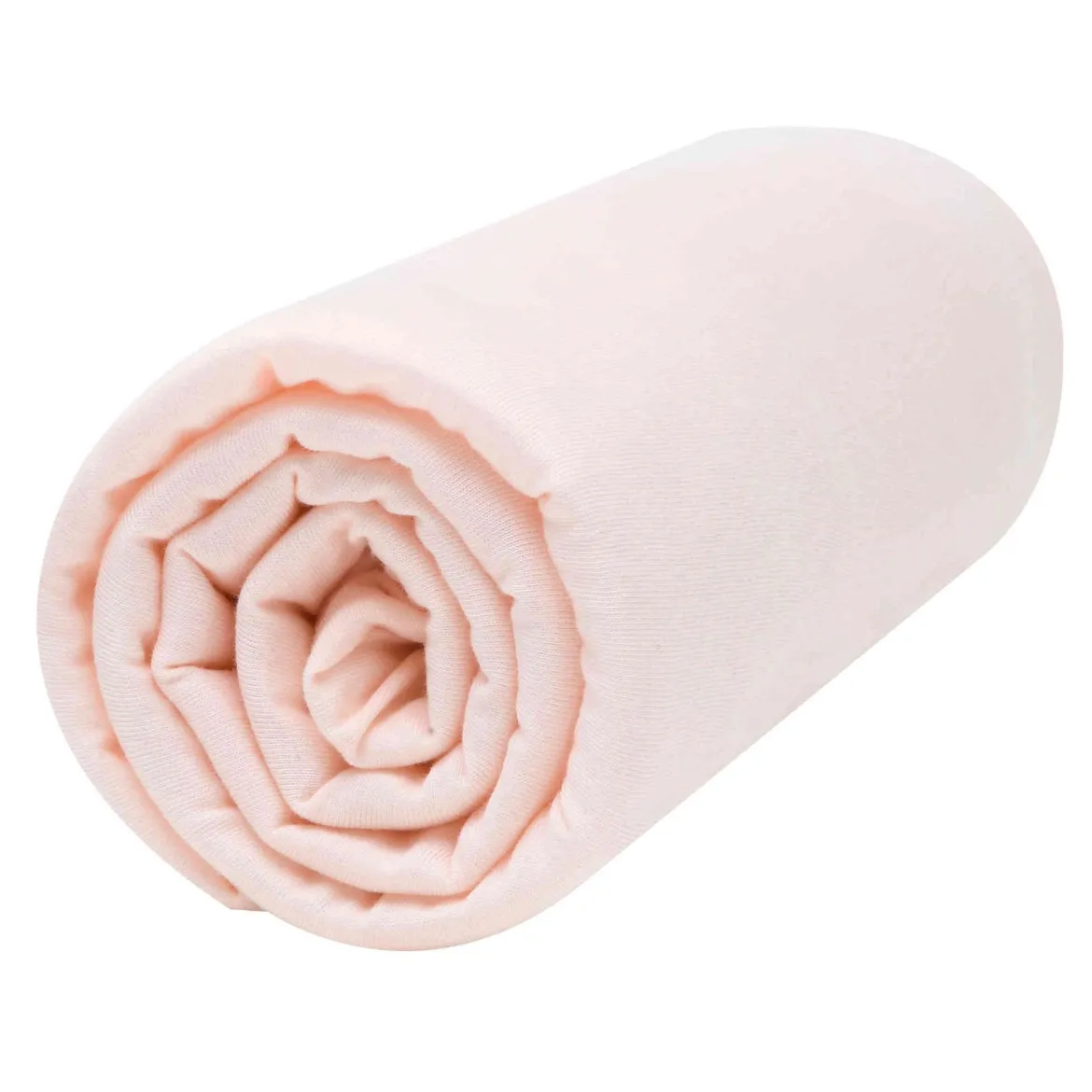 Drap housse bébé jersey bio rose poudré