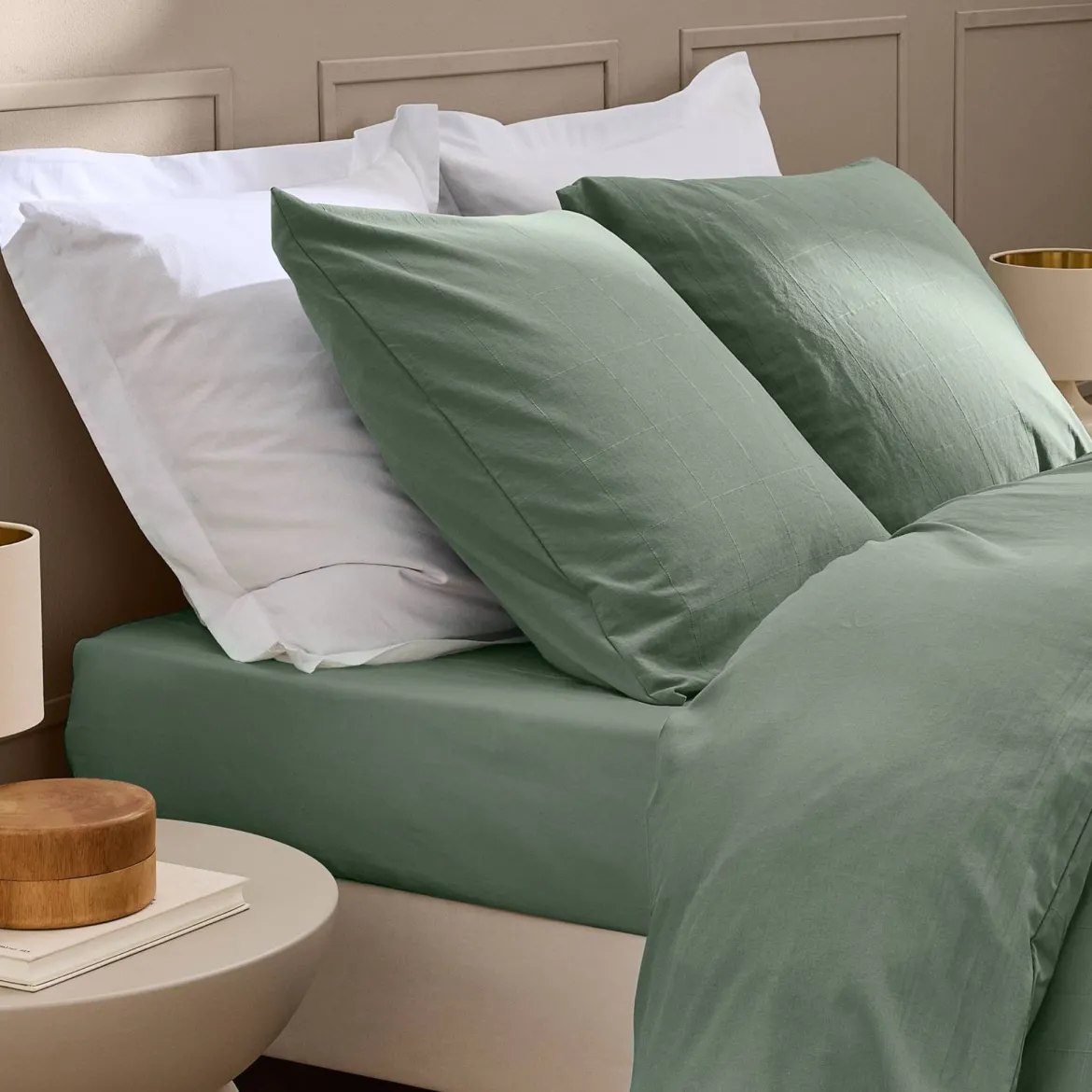 Drap housse coton lavé Douceur d'Intérieur Linella