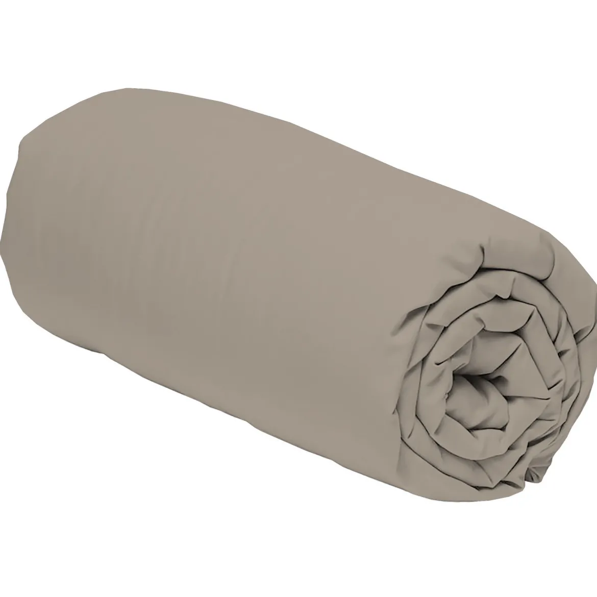 Drap housse coton taupe Terre de Nuit Ambre