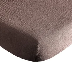 Drap housse gaze de coton Terre de Nuit JUNE