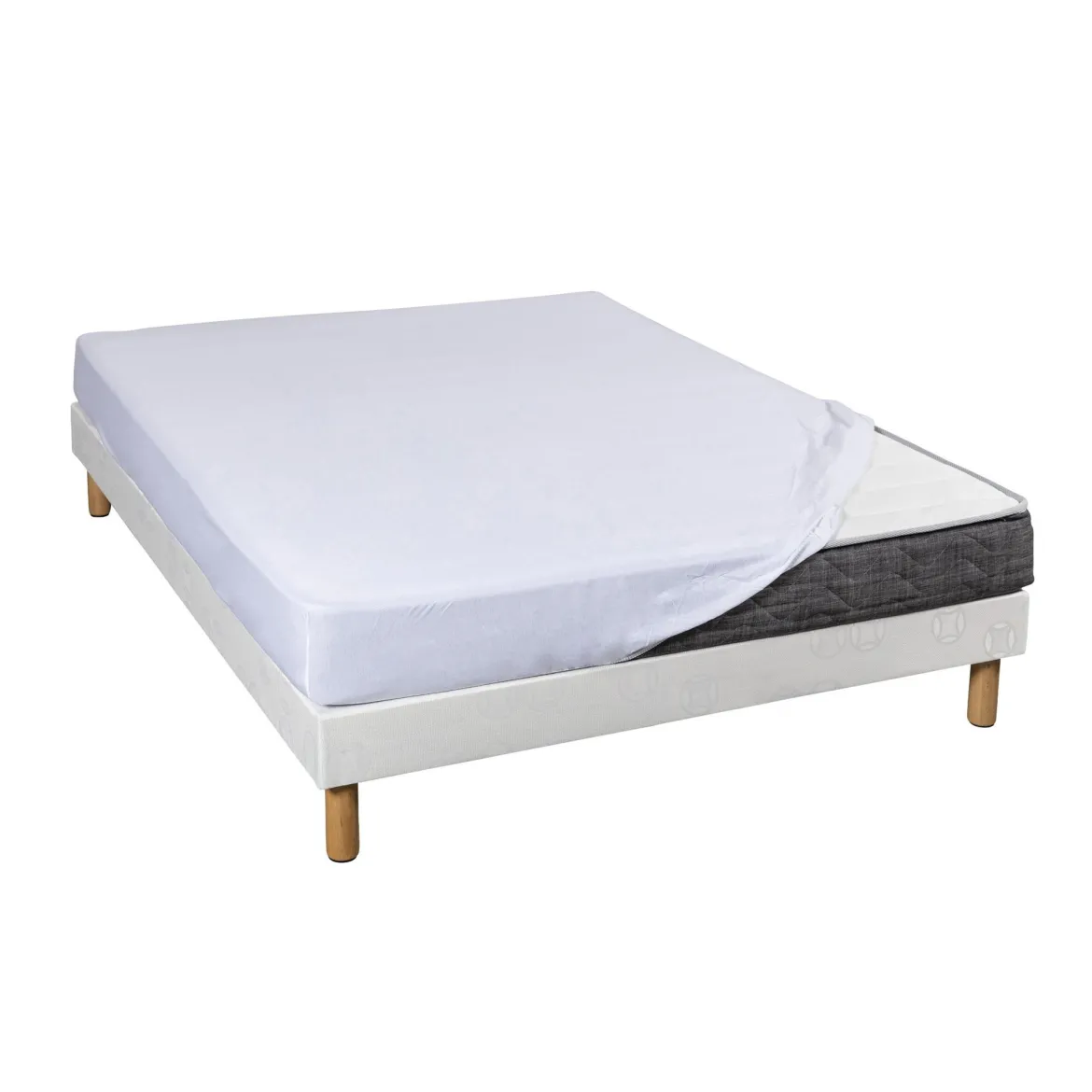 Drap housse jersey blanc bonnet 30 cm 100% coton biologique