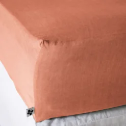 Drap housse lyocell uni Terre de Nuit Lysandre