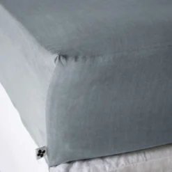 Drap housse lyocell uni Terre de Nuit Lysandre