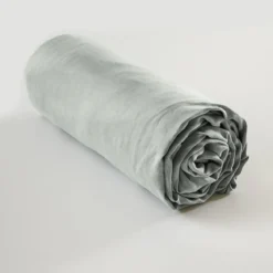 Drap housse lyocell uni Terre de Nuit Lysandre