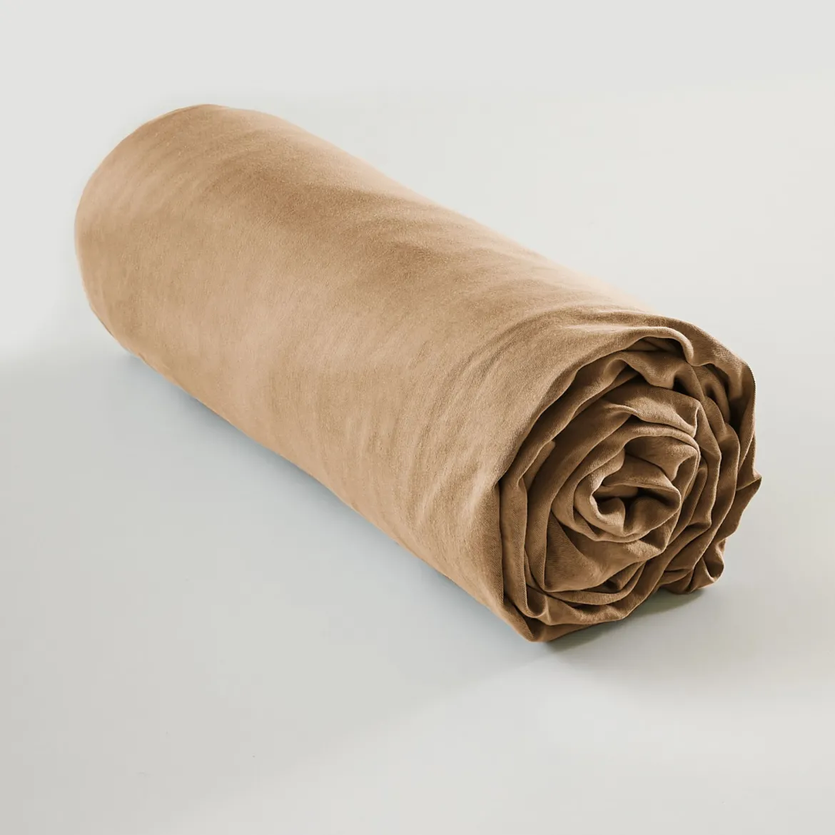 Drap housse lyocell uni Terre de Nuit Lysandre