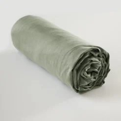 Drap housse lyocell uni Terre de Nuit Lysandre