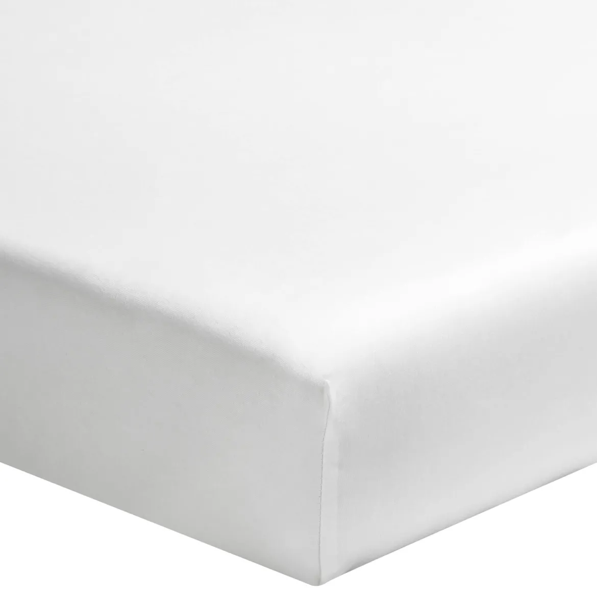 Drap housse percale blanc bonnet 30 cm