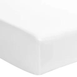 Drap housse percale blanc bonnet 40 cm