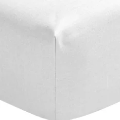 Drap housse pour lit articulé blanc 100% lin bonnet 30 cm