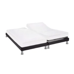 Drap housse pour lit articulé blanc 100% lin bonnet 30 cm