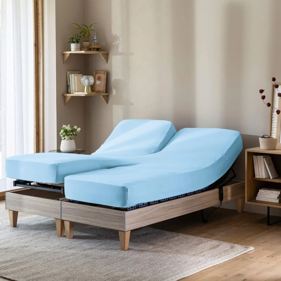 Drap housse pour lit articulé jersey extensible