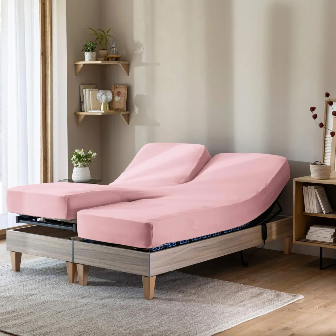 Drap housse pour lit articulé jersey extensible