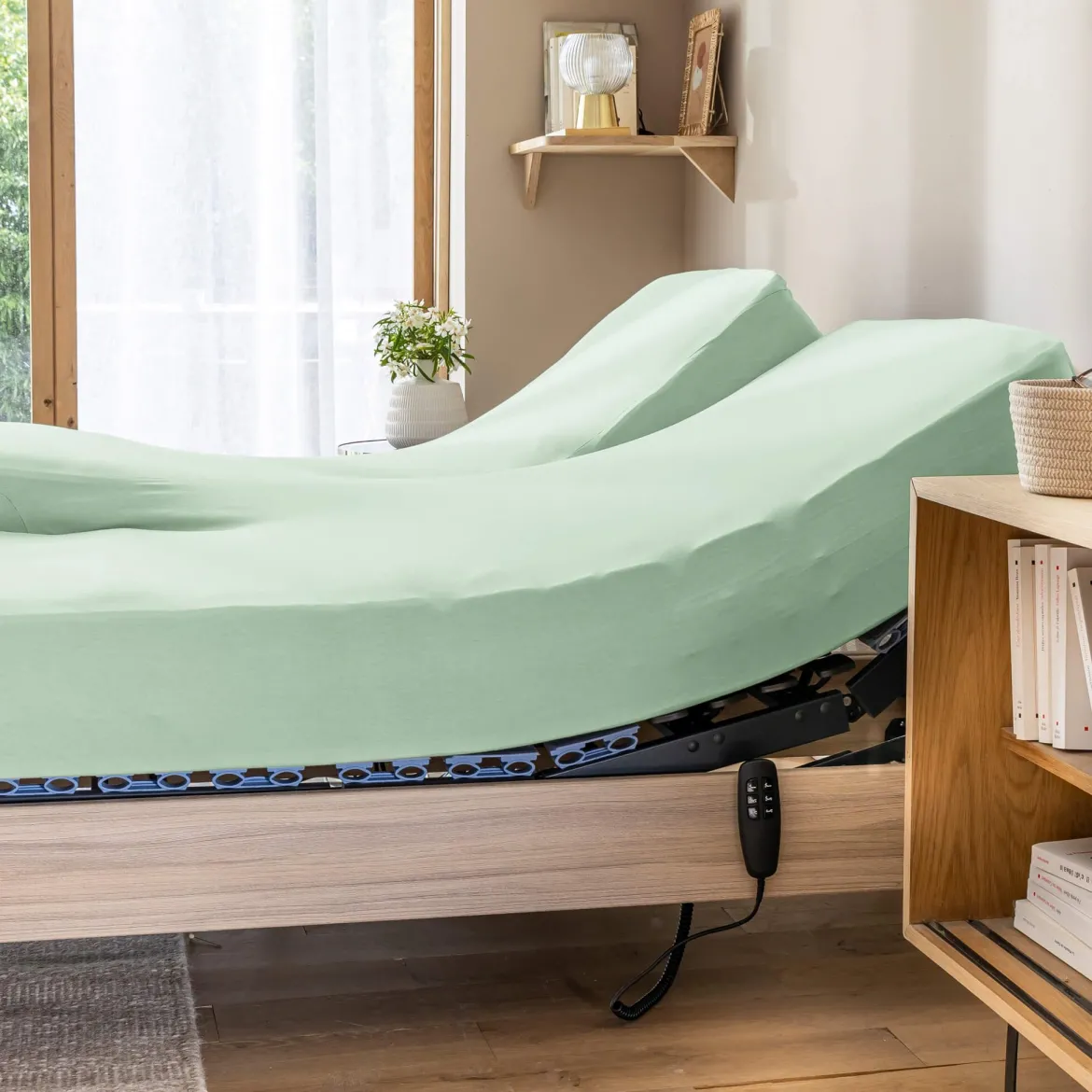Drap housse pour lit articulé jersey extensible