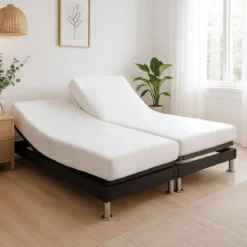 Drap housse pour lit articulé percale 80 fils/cm² bonnet 30 cm
