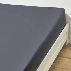 Drap housse Satin Gris Perle