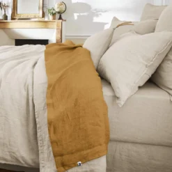 Drap plat lin lavé